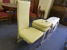 *4 Cream Leatherette Dining Chairs