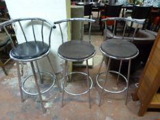 3 High Seat Chrome Bar Stools