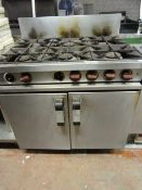 Commercial 6 Burner Gas Cooker Over Oven
