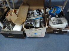3 Boxes of Bric-a-Brac including Kitchenalia - Toasters - Silver Plated Wares etc