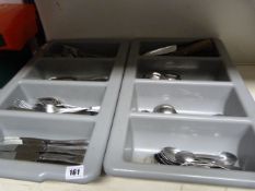 2 Cutlery Trays Containing Stainless Steel Cutlery