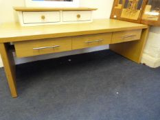 Light Beech Coffee Table with Drawers