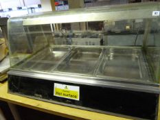Counter Top Stainless Steel & Plate Glass Heated Serve Over Counter