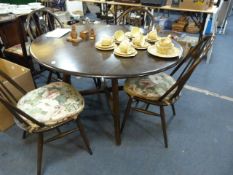 Circular Mahogany Dining Table with 4 Chairs
