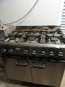 Parry 6 Burner Commercial Gas Cooker Over Oven