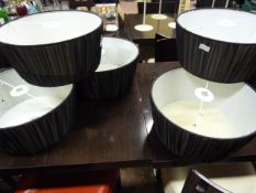 *6 Black Pleated Lamp Shades