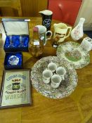 Collection of Water Jugs - China - Crystal Glasses - Paperweights etc