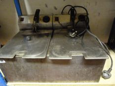 Lincat Stainless Steel Counter Top 2 Basket 2 Compartment Fryer