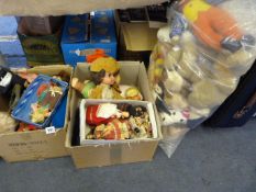 2 Boxes of International & Other Dolls & Bag of Soft Toys