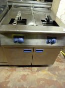 Double Pan Gas Fryer Two Baskets Ref:HL128