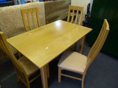 Light Beech Extending Dining Table and 4 Chairs