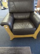 Brown Leatherette Easy Chair