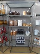 6 Tier Polished Steel & Plate Glass Shelving Unit