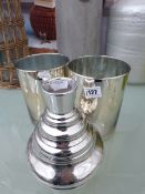 3 Silver Vases