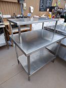 Stainless Steel Preparation Table Complete with Shelf to Rear & Under Shelf 69 x 100cm
