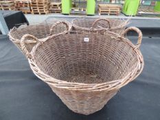 3 Cane Log Baskets