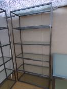 6 Tier Polished Steel & Plate Glass Shelving Unit