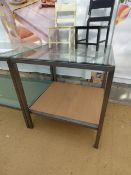 Glass Topped 2 Tier Table - Medium