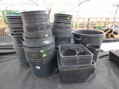Assorted Black Pots & Pond Pots