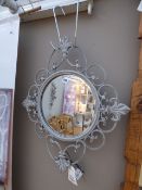 Wrought Iron Circular Framed Mirror