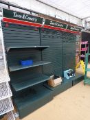 3 Town & Country T Slot Display Stands - Green Coated Steel with Fittings