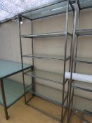 6 Tier Polished Steel & Plate Glass Shelving Unit