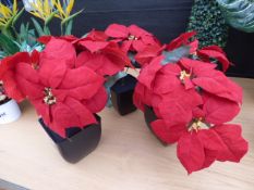 3 Artificial Poinsettas