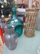 3 Glass Vases