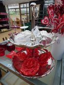 2 Tier Chrome Cake Stand