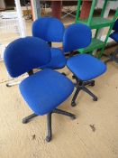 3 Blue Office Chairs