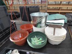 Hanging Baskets - Planters & Galvanised Bucket