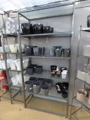 6 Tier Polished Steel & Plate Glass Shelving Unit
