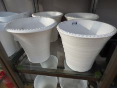 4 White Provencale Vases