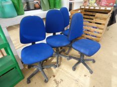 4 Blue Office Chairs