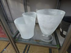 4 Frosted Glass Vases