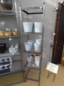 5 Tier Polished Steel & Plate Glass Shelving Unit