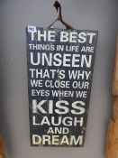 Printed Sign ' The Best Things in Life are Unseen'