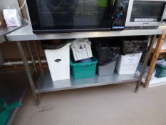 Stainless Steel Preparation Table with Under Shelf & Splash Back 63 x 150cm