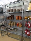 6 Tier Polished Steel & Plate Glass Shelving Unit