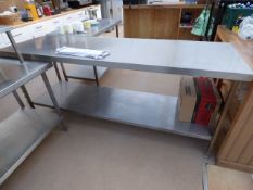 Stainless Steel Preparation Table with Under Shelf 70 x 220cm