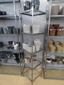 5 Tier Polished Steel & Plate Glass Shelving Unit