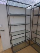 6 Tier Polished Steel & Plate Glass Shelving Unit