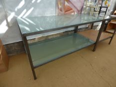 Glass Topped 2 Tier Table - Large
