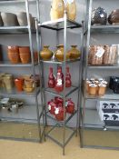 5 Tier Polished Steel & Plate Glass Shelving Unit