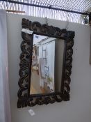 Carved Wood Framed Mirror