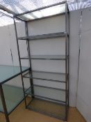 6 Tier Polished Steel & Plate Glass Shelving Unit