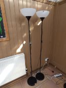 2 Black & Frosted Uplighters