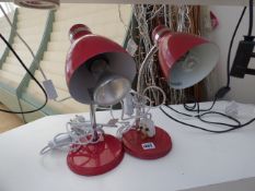 2 Red Desk Lamps