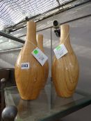3 Wood Effect Vases