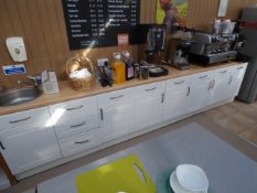 Range of Kitchen Units with Simulated Beech Top & Stainless Steel Wash Hand Basin